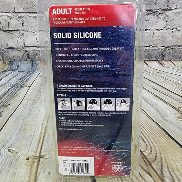 2 - Speedo Swim Cap Solid Silicone Latex Free Adult Ages 15+ Recreational NEON - Picture 6 of 7